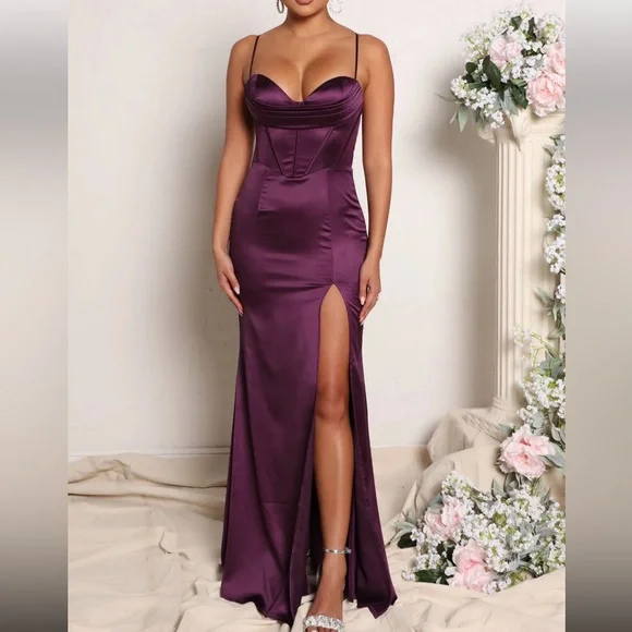 green emerald velvet dress Prom Ball Gown Off The Shoulder Satin Dresses with Pockets